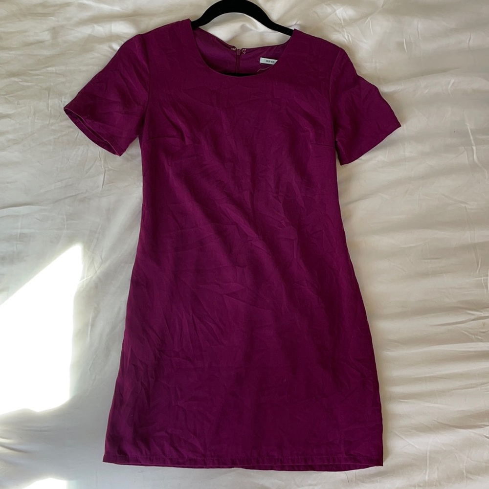 Purple Short Sleeve Dress XS